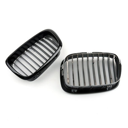 Front Fence Grill Grille Gloss Black For BMW 5-Series E39 2001 2002 2003 2004