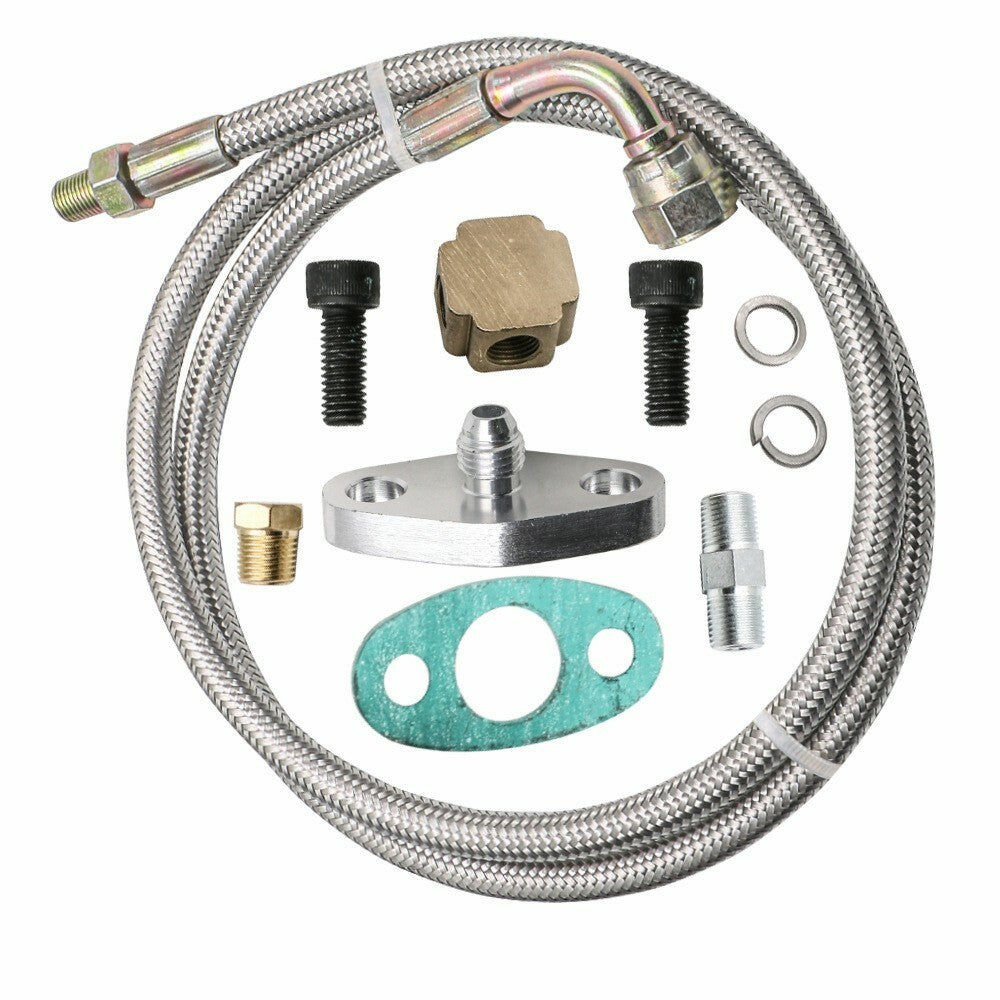 Turbo Oil Feed Line Kit T3 T4 T60 T61 T70 1/8 PNT 90 Degree 41 in.