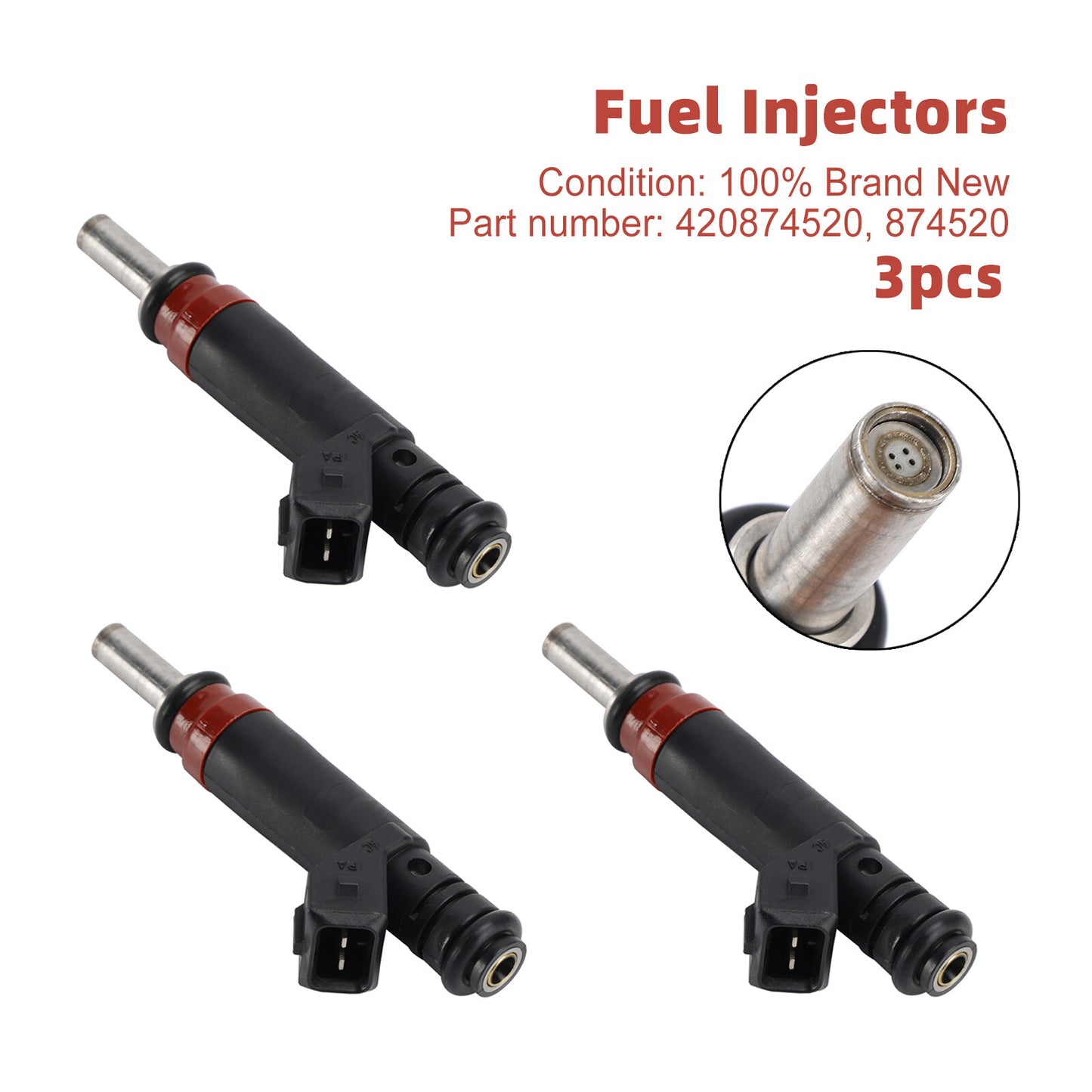 3PCS 420874520 Fuel Injectors 874520 For Sea-Doo GTX 4 TEC GTX 215 GTX RXP