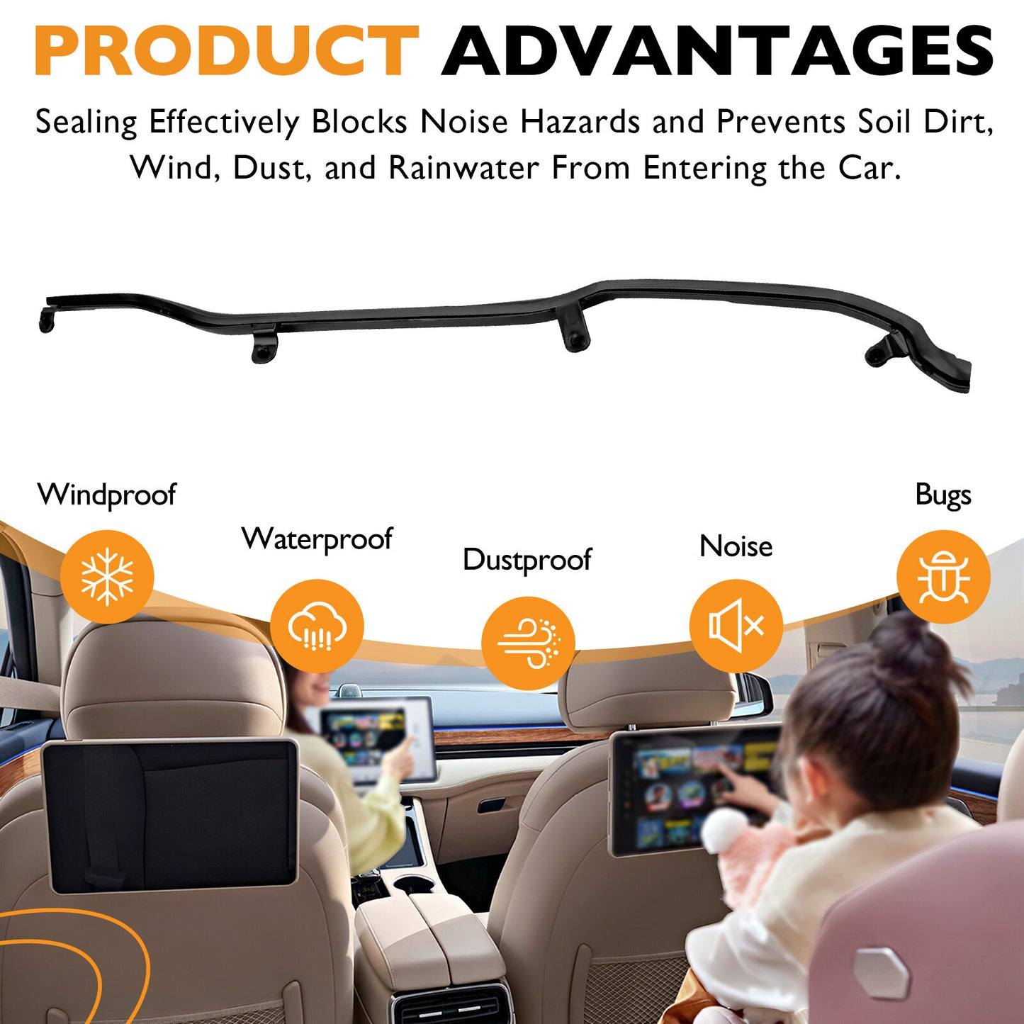 Front Left Door Edge Weather Strip Seal For 2011-2019 Ford Explorer BB5Z7825325B