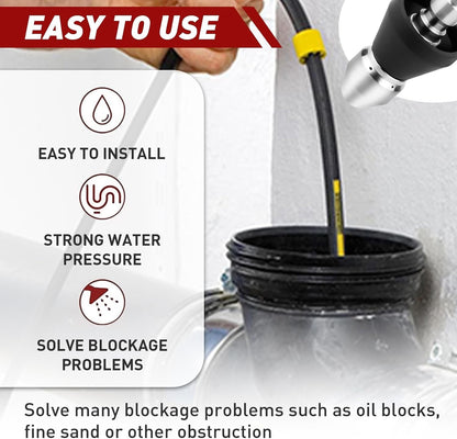 Sewer Cleaning Tool High-pressure Nozzle 5000psi Pipe Cleaner 1/4 Inch Connector