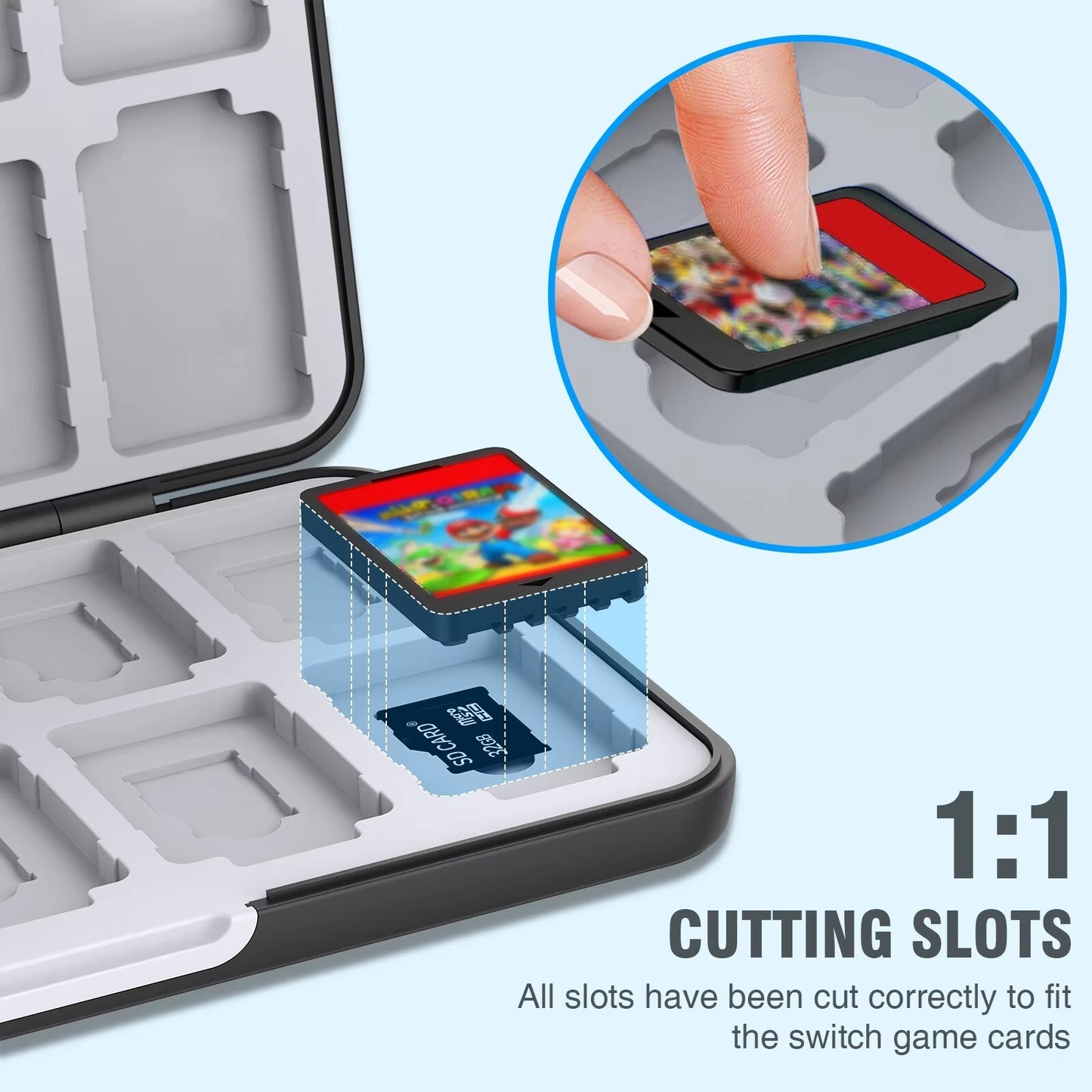 Game Card Case 72 Slot Storage Holder For Nintendo Switch Travel Carry Cover Box
