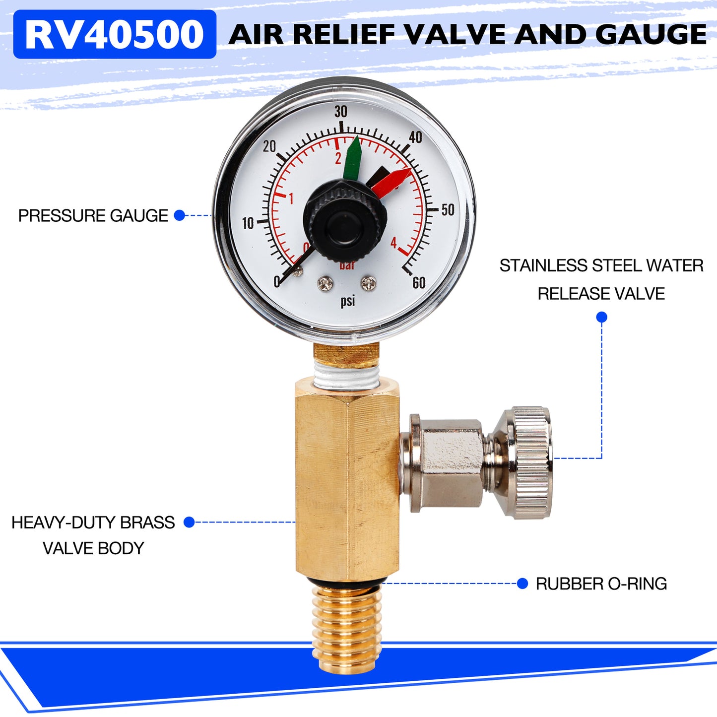 Filter Pressure Gauge Air Relief Valve Assy For Jandy Pool CV CL DEV R0357200