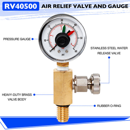 Filter Pressure Gauge Air Relief Valve Assy For Jandy Pool CV CL DEV R0357200