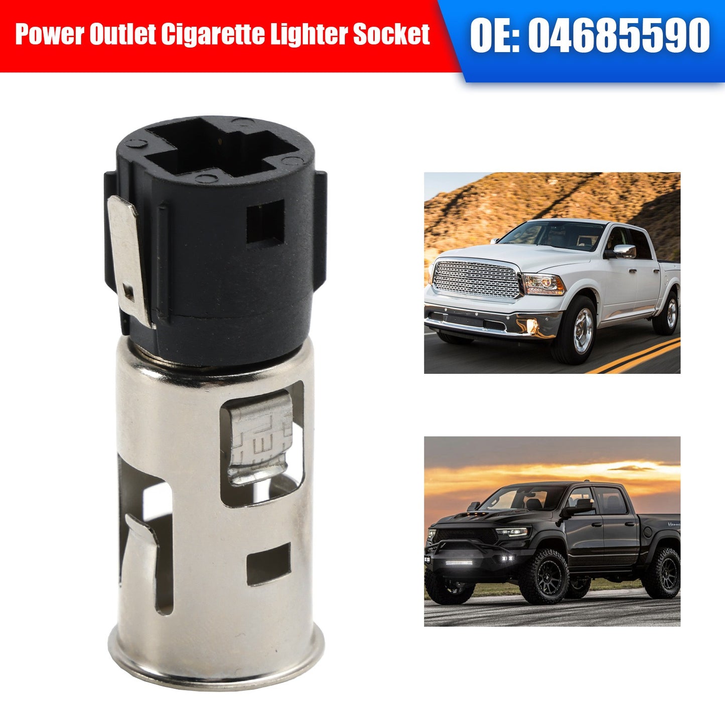 Power Outlet Cigarette Lighter Socket 04685590 For Dodge Ram