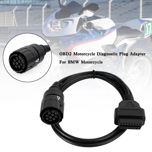 Solid Spare Motorcycle 10 Pin To 16Pin For BMW OBD2 Cable Connector Diagnostic Scanner Cable