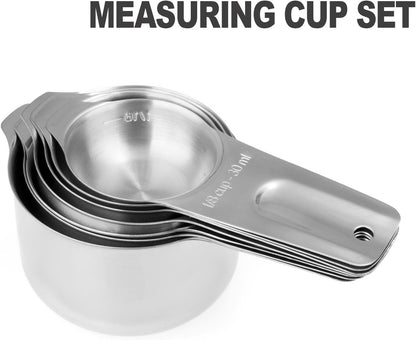 Measuring Cups and Spoons Set 13 Piece Stainless Steel 7 Cups and 6 Spoons