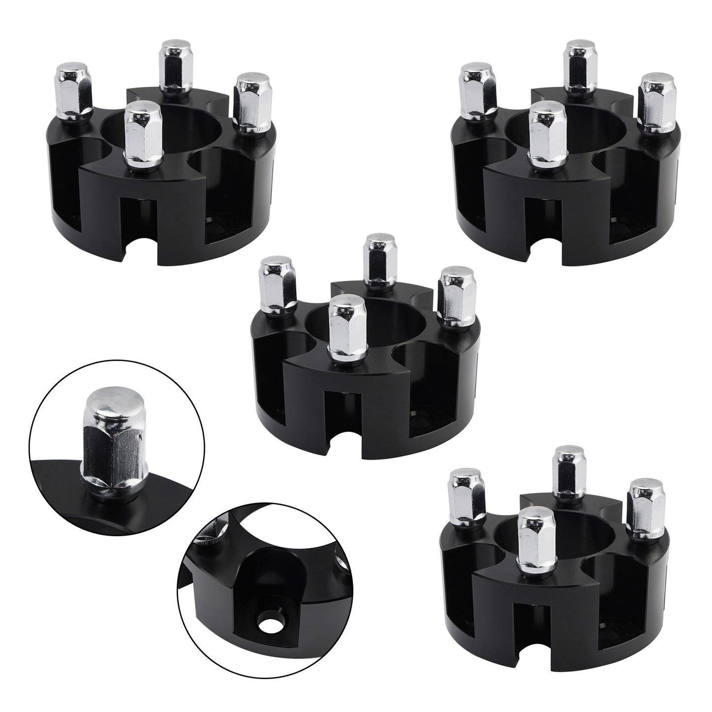 2" Wheel Spacers Kit Cable Golf Carts Lug Nuts Black For Yamaha Club Car Ezgo