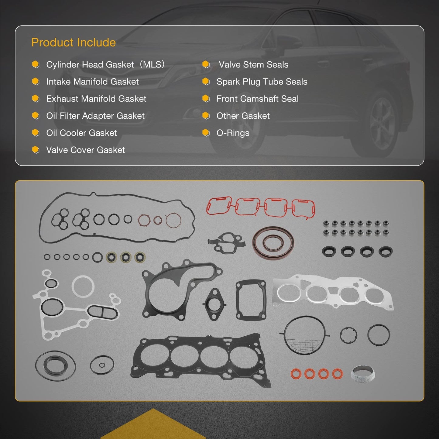 HS26562PT Head Gasket Set Fit 09-19 Toyota Camry Highlander Scion RAV4 2.5L 2.7L