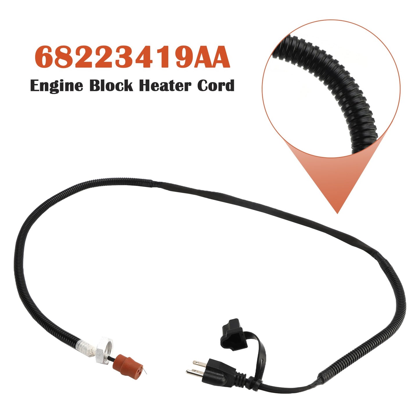 Engine Block Heater Cord 68223419AA for Dodge Ram 2500 3500 13-18