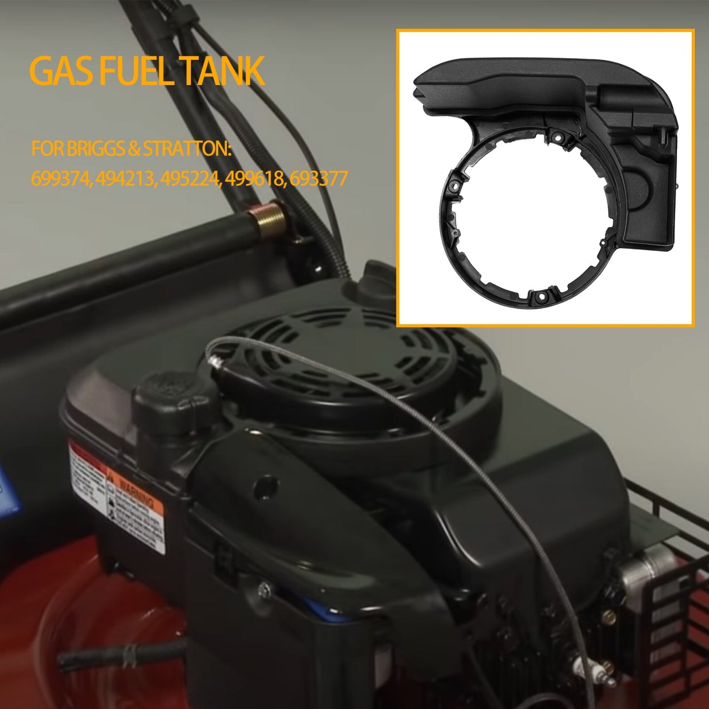 Fuel Gas Tank For Briggs & Stratton 699374 494213 495224 499618 693377 Fuel Tank