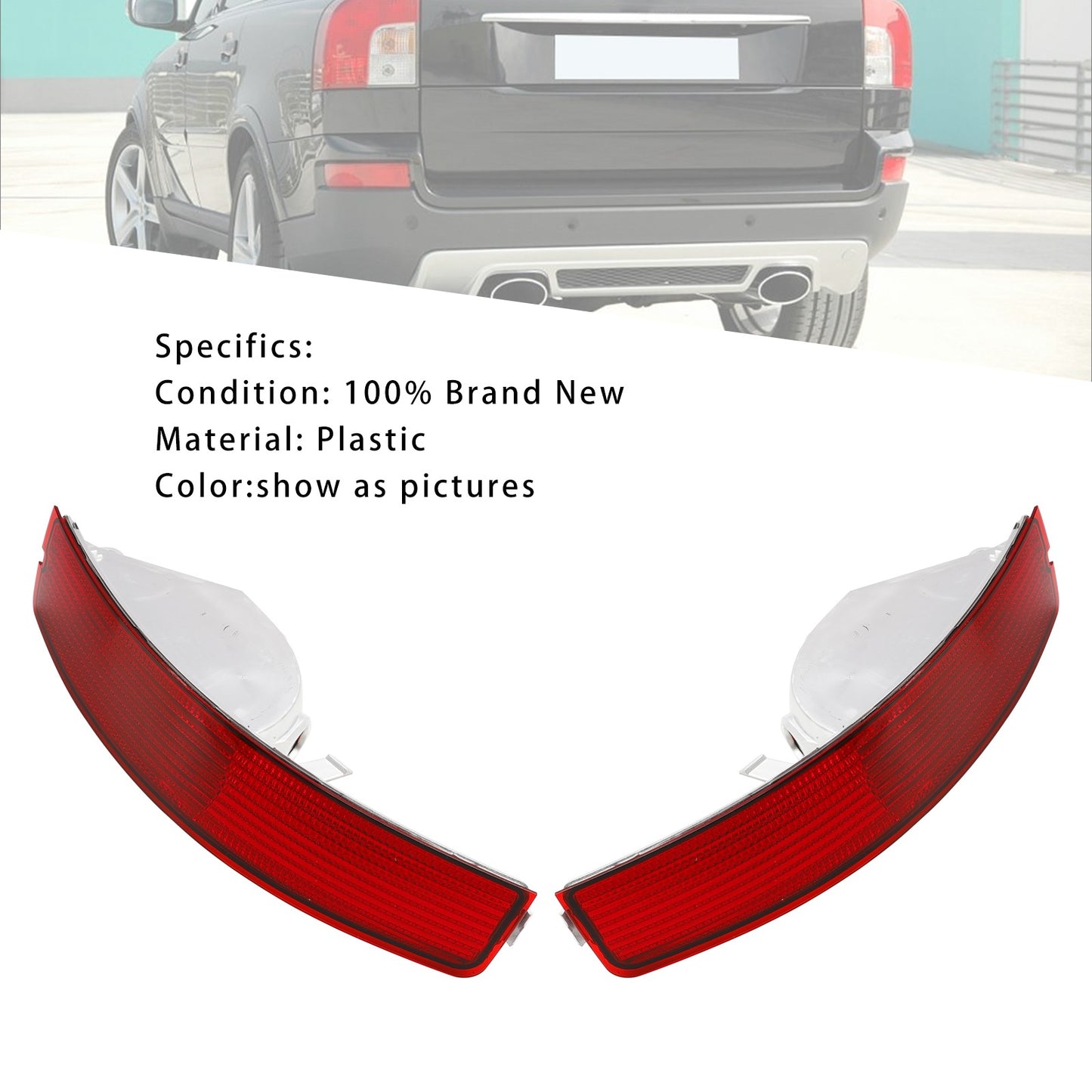 Left+Right Rear Tail Fog Light Reflector 31111185 30678970 For Volvo XC90 MK1