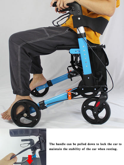 Rollator Walker with Seat for Seniors, 8" Wheels Walker, Lightweight, Adjustable