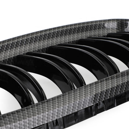 Front Kidney Grill Grilles Carbon Fiber Fit BMW E90/E91 LCI 3 Series 2008-2012