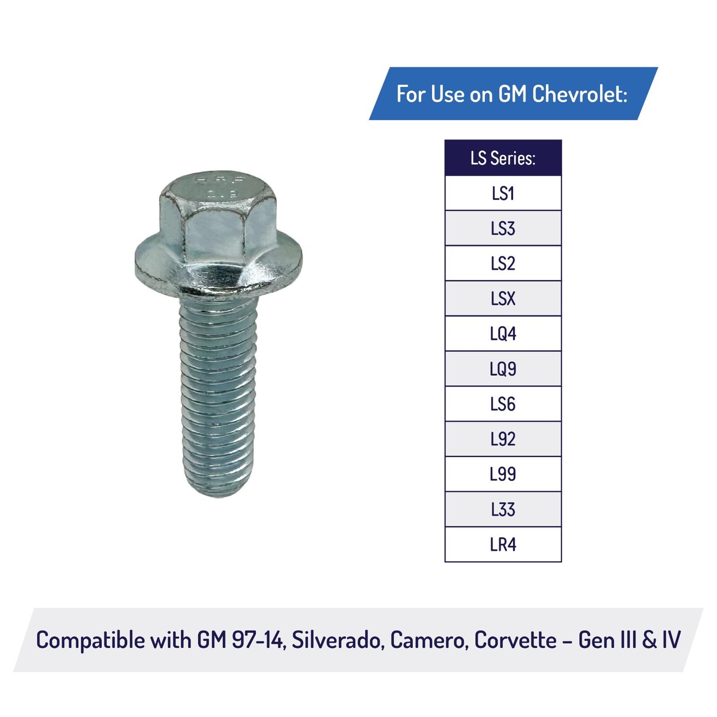Valley Pan Cover Flange Bolts for LS Engines 99-14, Gen III, IV - LS1, LSX, LQ4