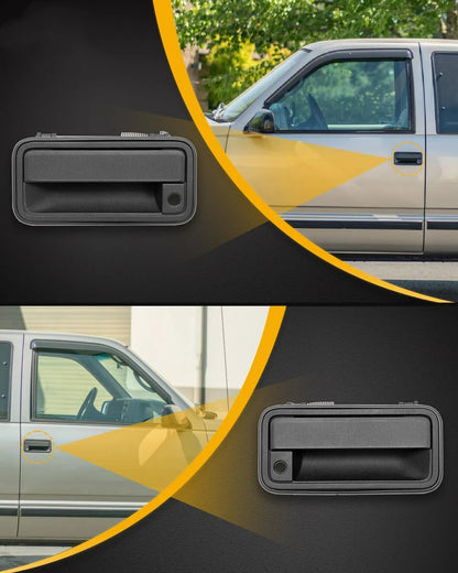 Metal Exterior Door Handle w/ Lock Cylinder & Keys For 1988-2000 Chevy GMC C1500