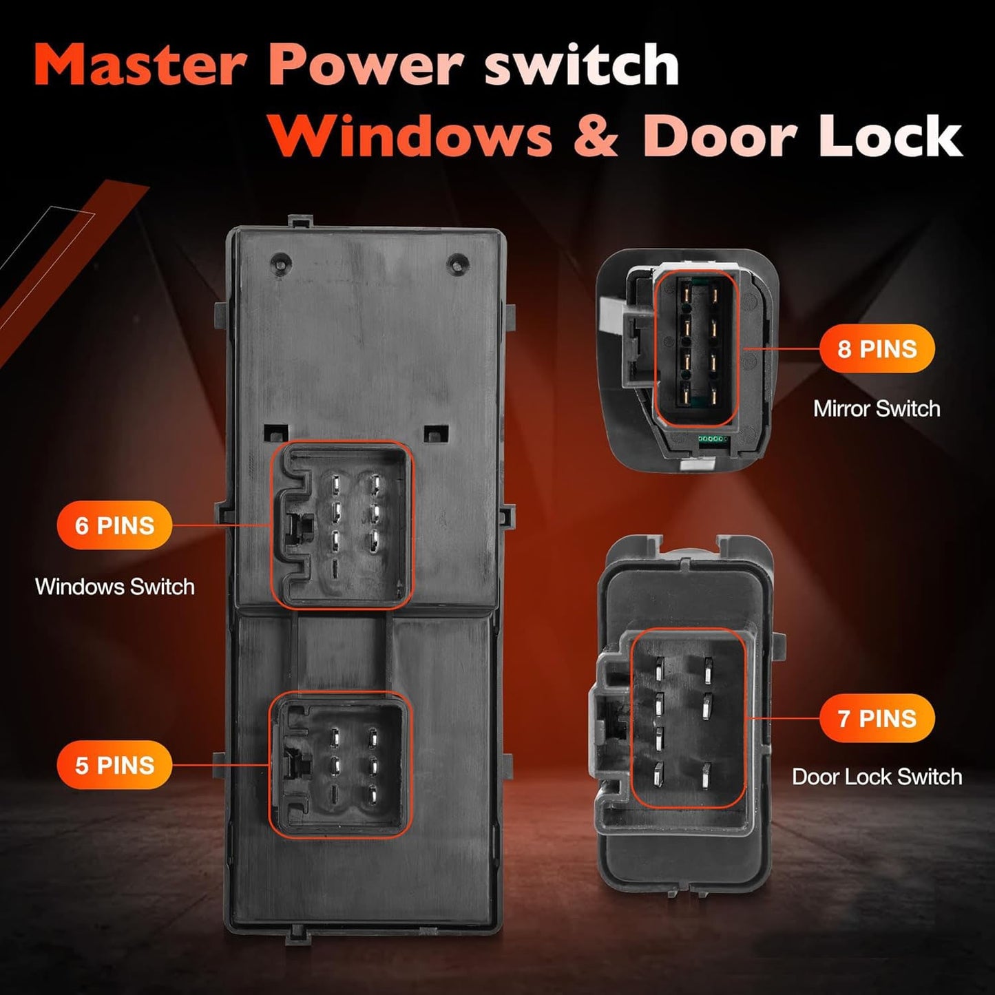 Power Window Door Lock Mirror Switch Fit 02-05 Ford F-250 F-350 F-450 Excursion