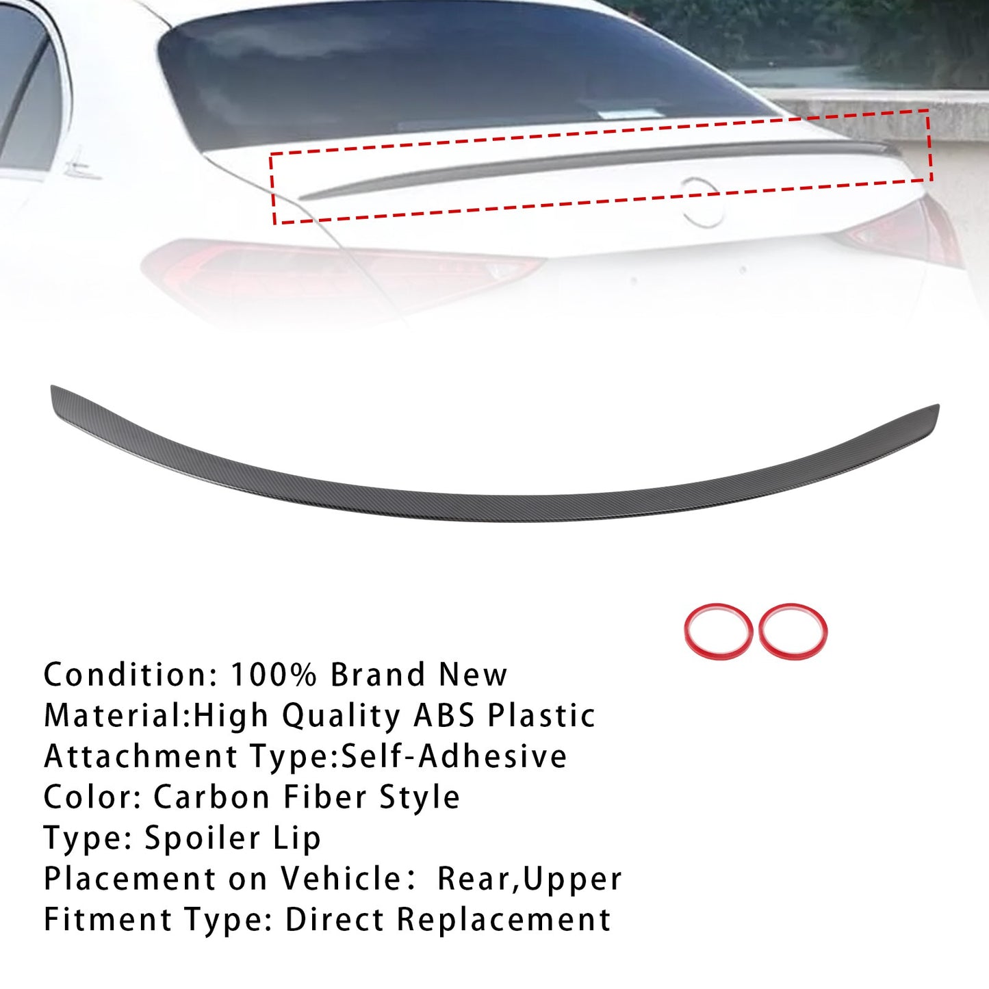 Carbon Fiber Look Rear Spoiler Wing For Mercedes Benz W206 C63S Style 2022+