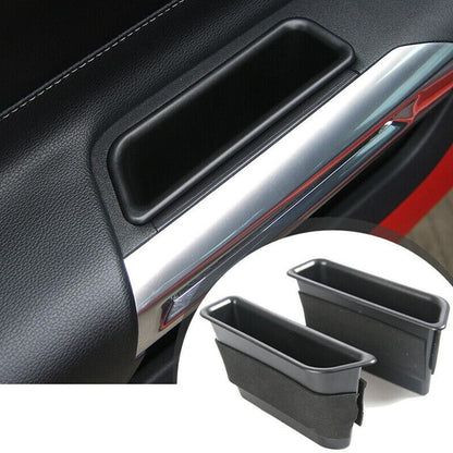 2pcs Inner Side Door Handle Storage Box Cover For Ford Mustang 2015+ Accessories