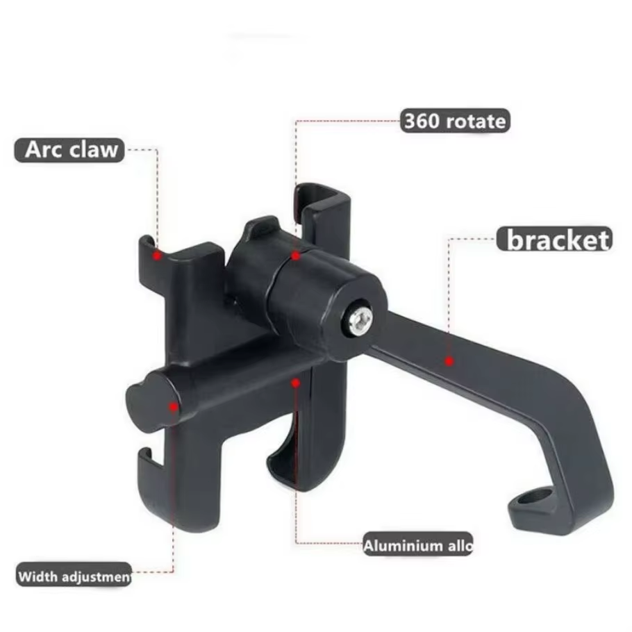 Aluminum Motorcycle 360 degree Handlebar Mount Holder for Cell Phone GPS