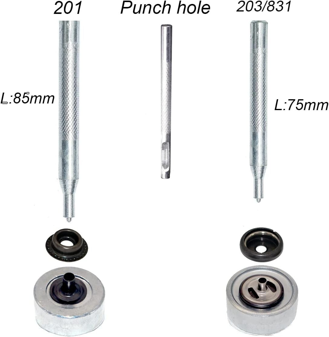Heavy Duty Snap Fastener Button Kit 70 Set 15mm 5/8" Stainless Steel for Leather
