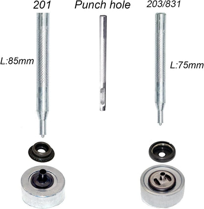 Heavy Duty Snap Fastener Button Kit 70 Set 15mm 5/8" Stainless Steel for Leather