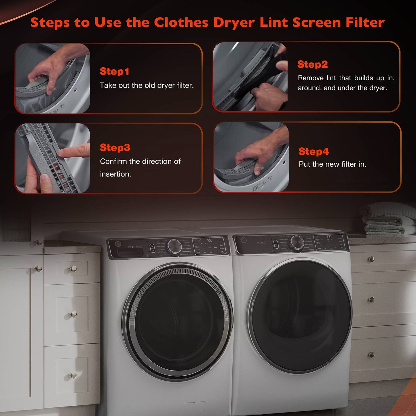 Upgraded Dryer Lint Filter Trap Screen For GE Clothes Dryer Strainer WE16X32537