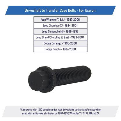 Front Driveshaft to Transfer Case Bolts for Jeep Wrangler Cherokee Grand Dodge