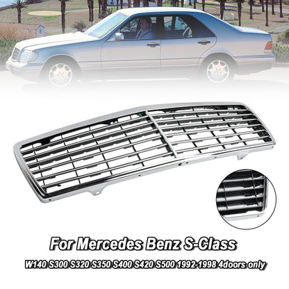 Chrome Front Bumper Grill Grille Fit Mercedes Benz S-Class W140 1992-1998