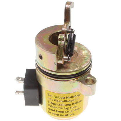 Solid Spare New Fuel Shut Off Solenoid for DEUTZ BF4M1011F Bobcat Skid Steer Loader 863 873