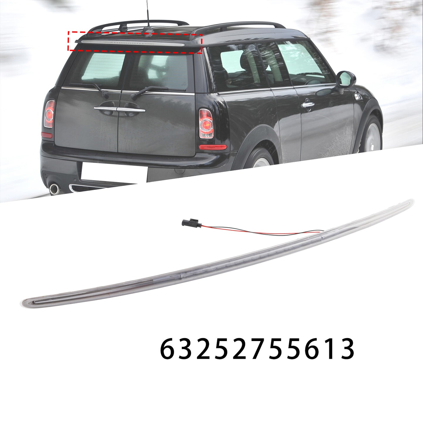 Third Brake Light w/ Clear Lens 63252755613 For Mini Cooper CLUBMAN R55 Wagon