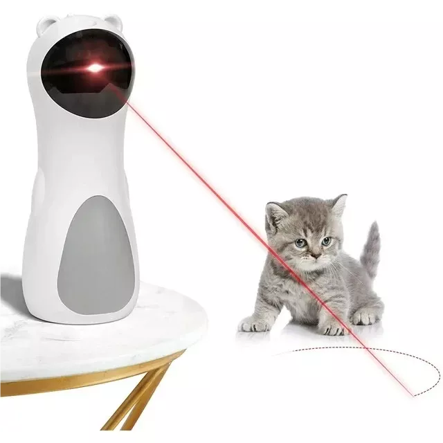 Automatic Cat Laser Toy Interactive Cat Toys for Indoor Cats/Kitty/Dogs white