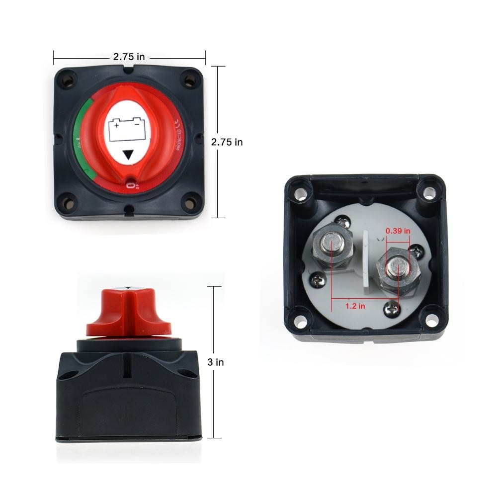 12-48V Side Battery Disconnect Switch Master Power Cut-Off Isolator Marine Car