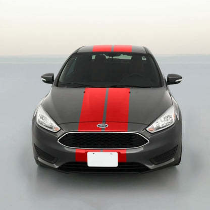 8" VINYL RALLY STRIPES RACING STRIPE KIT HOOD TRUNK ROOF BUMPERS For FORD FOCUS