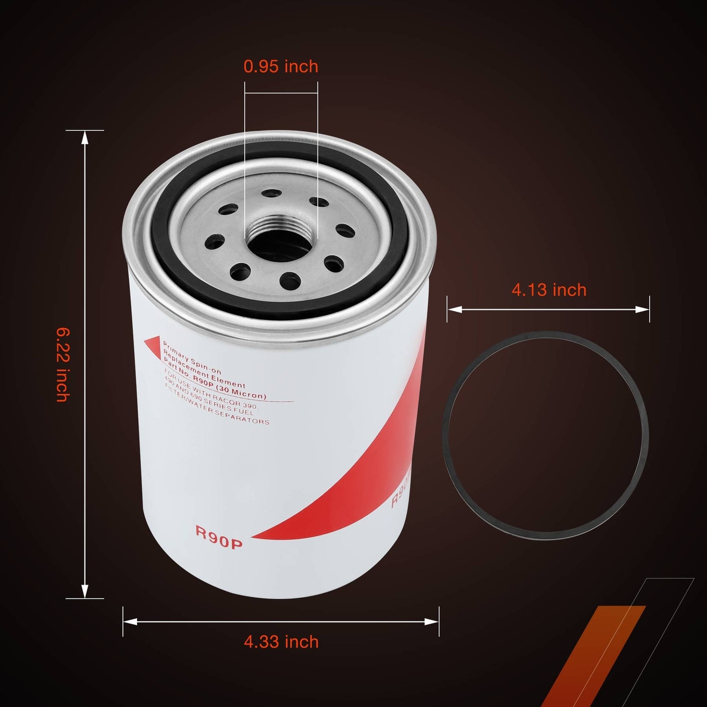 Fuel Filter Water Separator Spin-on Element For 390RC 490R 690R 790R Series R90P