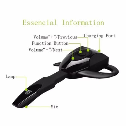 Trucker Bluetooth Headset Wireless Dual Mic Noise Cancelling Earpiece Earbuds
