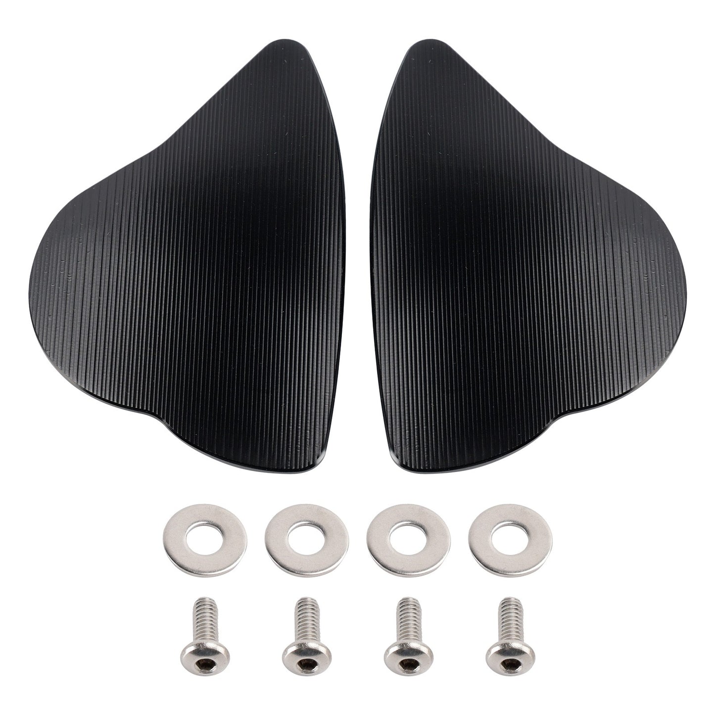 ALUMINUM MIRROR BLOCK OFF PLATES HOLE CAPS BLACK FOR YAMAHA YZF R6 R7 2017-2024