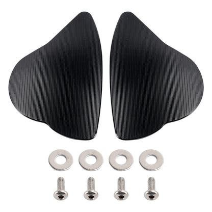 ALUMINUM MIRROR BLOCK OFF PLATES HOLE CAPS BLACK FOR YAMAHA YZF R6 R7 2017-2024