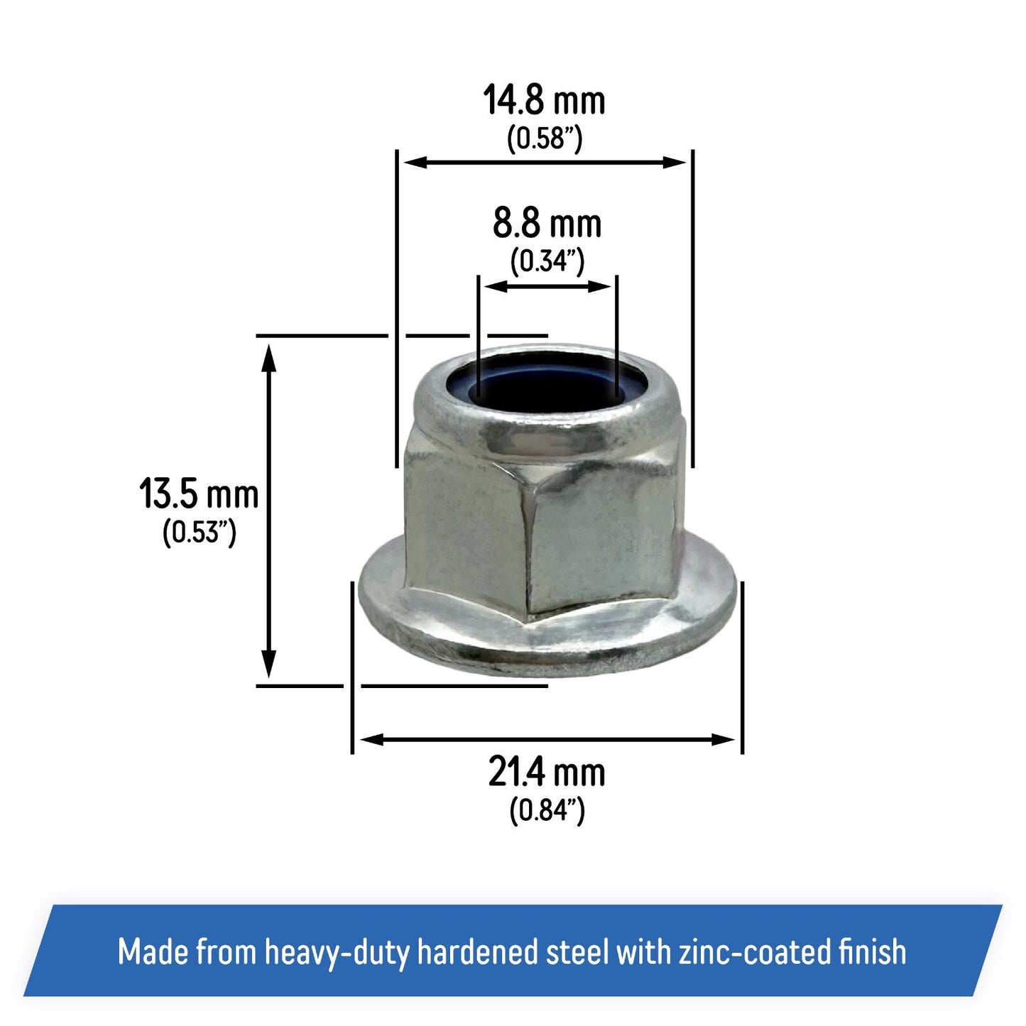 (3) Lock Nut 10mm for John Deere Sabre SABO, Great Dane, Scotts, ATV/UTV 14M7400