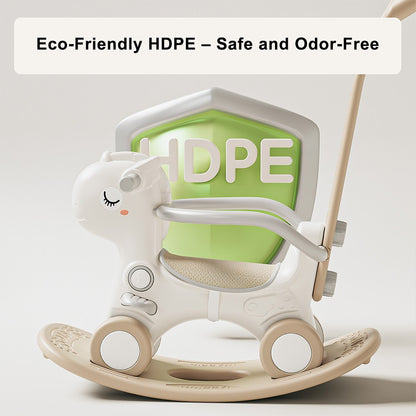 ??4-in-1 Baby Rocking Horse for Toddlers 1-3 Years – Ride-On Toy Brown