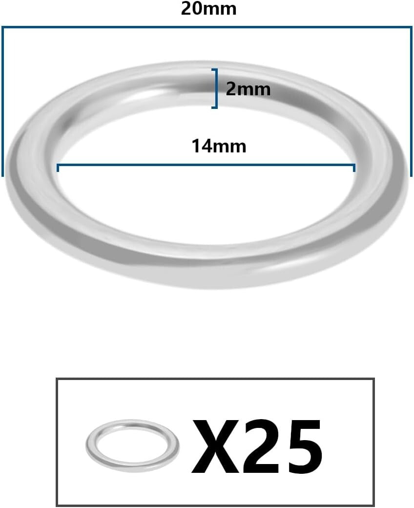 50x M14 Crush Washer Oil Drain Plug Gasket Fit Volkswagen Audi N0138157