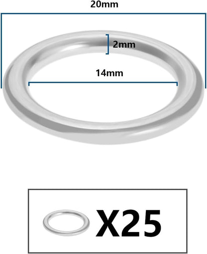 50x M14 Crush Washer Oil Drain Plug Gasket Fit Volkswagen Audi N0138157