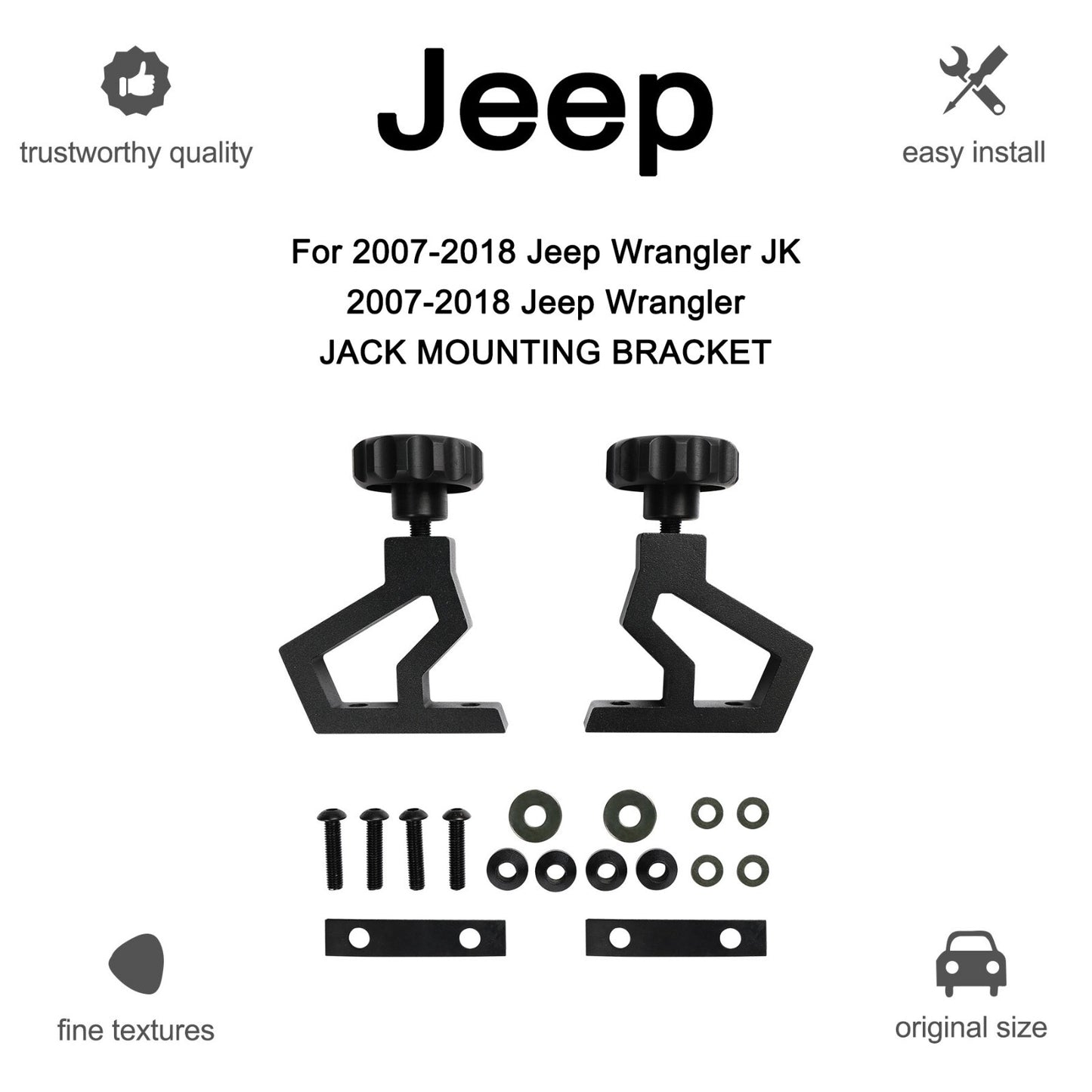 Hi-Lift Jack Mounting Bracket For 07-18 Jeep Wrangler JK Hood Hinge Bracket Kit