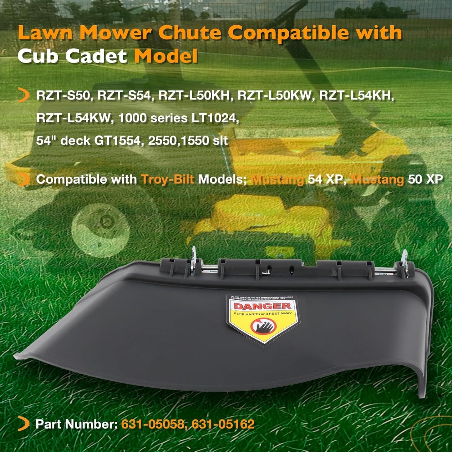 Mower Side Discharge Chute Grass Deflector For Cub Cadet RZT Troy-Bilt 631-05058