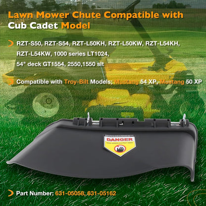 Mower Side Discharge Chute Grass Deflector For Cub Cadet RZT Troy-Bilt 631-05058