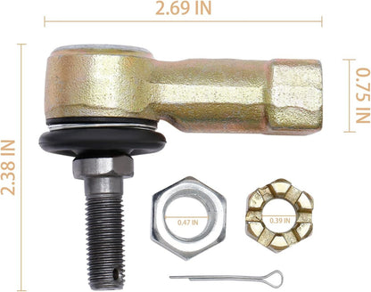 2 Tie Rod Sets Fit Kawasaki KVF750 Brute Force 750 4X4I 2005-2016 Ball Joint