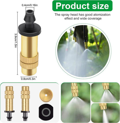 30Pcs Adjustable Misting Nozzle Gardening Watering Brass Spray Sprinkler Set US