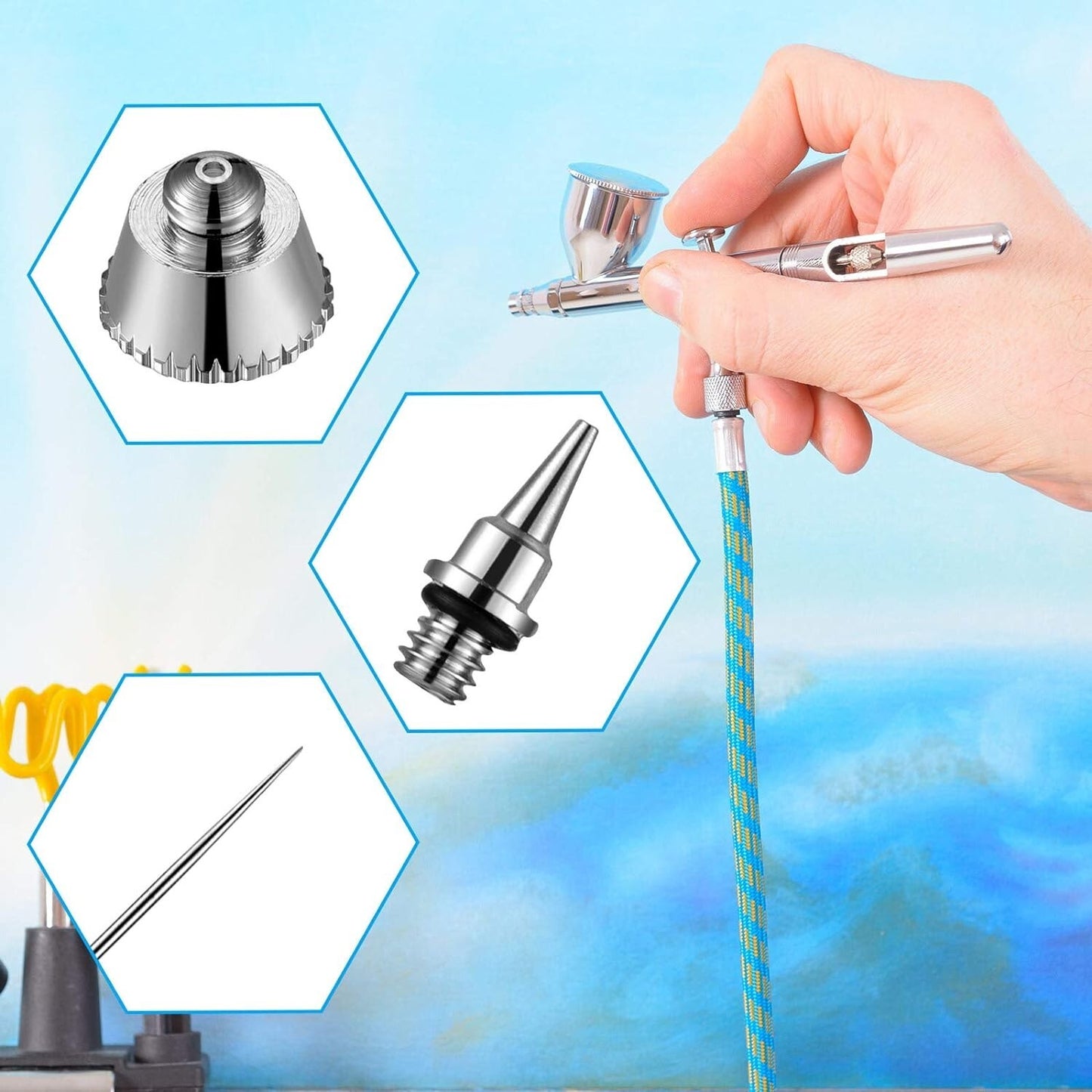 For Airbrushes Spray Gun Airbrush Nozzle Needle Replacement Parts 0.2/0.3/0.5mm