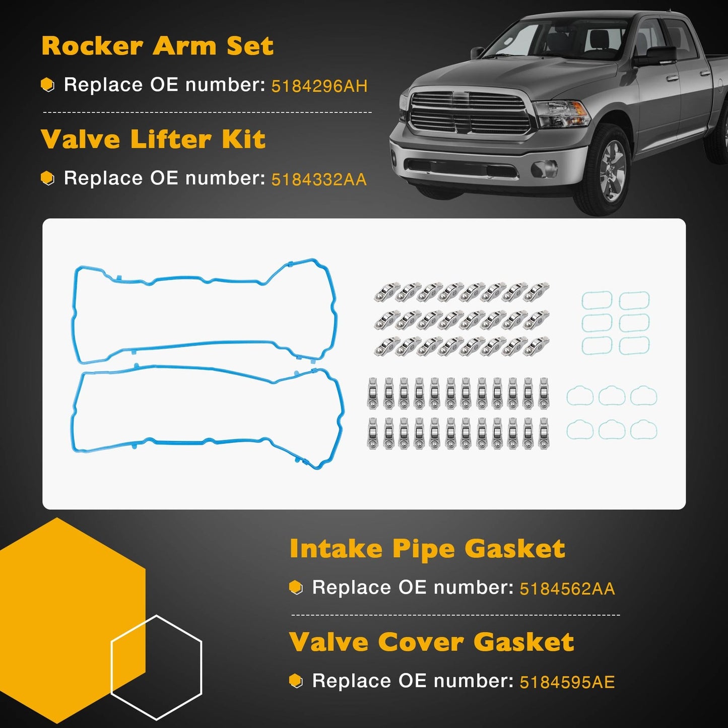 Camshafts Rockers Lifters Kit For Chrysler 200 300 Dodge Ram 3.6L V6 Pentastar