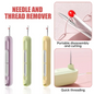 3 Pack Needle Threader, 2025 Upgraded Plug-In 2 in 1 Needle Threader Seam Ripper
